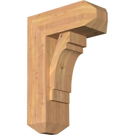 Ekena Millwork Merced Craftsman Smooth Bracket w/ Offset Brace, Western Red Cedar, 7 1/2"W x 18"D x 26"H BKT0806X18X26MRC04SWR